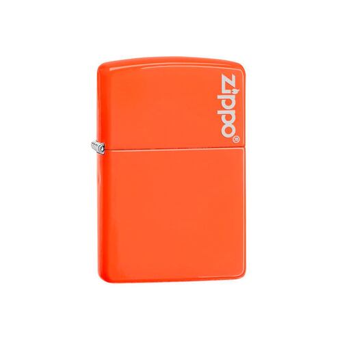 Encendedor Zippo Neón Naranja con Logo Zippo