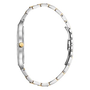 Bulova Orologio Elegante 98E117 – Cassa Acciaio, Quadrante Blu Con Diamanti, Cristallo Bombato Metallizzato