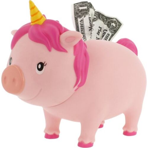 Alcancía Cerdito Unicornio Rosa