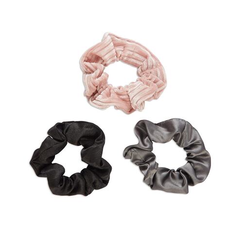 Scrunchies dif. colores y telas 3 pzas