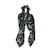 Scrunchie scarf negra con flores de colores 1 pza