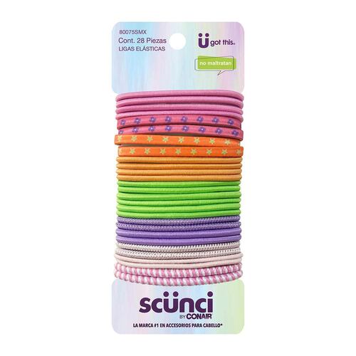 Ligas Elásticas Colores Scunci 28 pzas