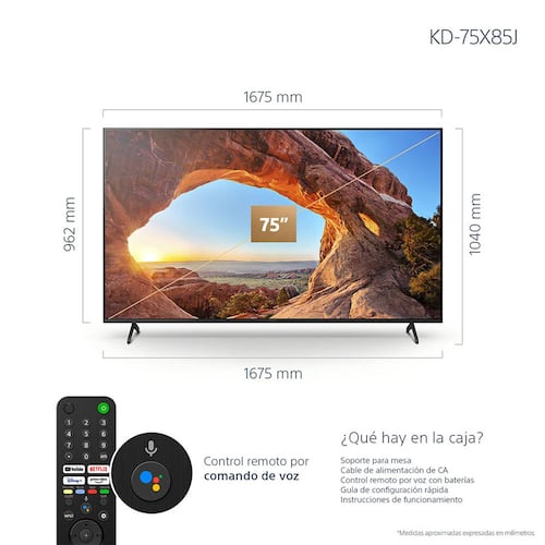 Pantalla Smart TV Sony LCD de 75 pulgadas 4K/UHD KD-75X80K con Google TV