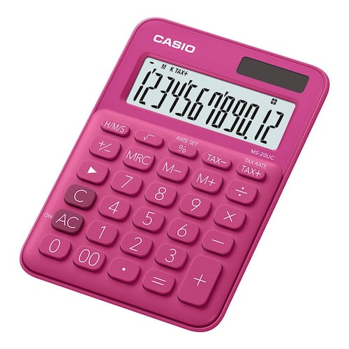 Calculadora de escritorio Casio MS-20UC-RD Rosa