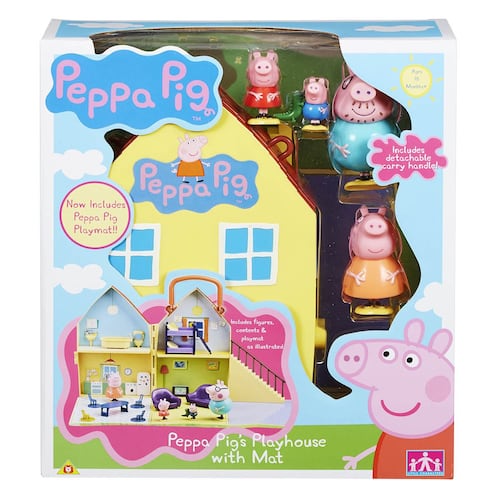 Peppa Casa con 4 Figuras + Playmat