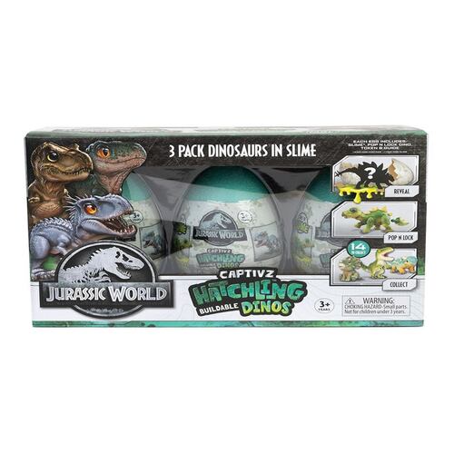 3 Pack Huevo Jurassic World Bandai Captivz Hatchling