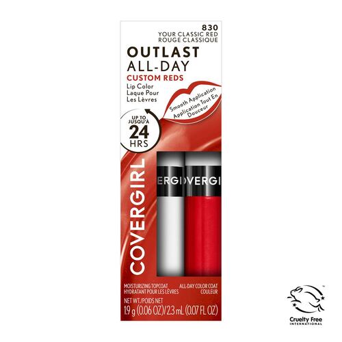 Labial Líquido 2 pasos Covergirl Outlast All Day Classic Red 2.3ml