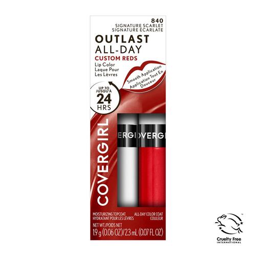 Labial Líquido 2 Pasos Covergirl Outlast All Day Signature Scarlet 23ml