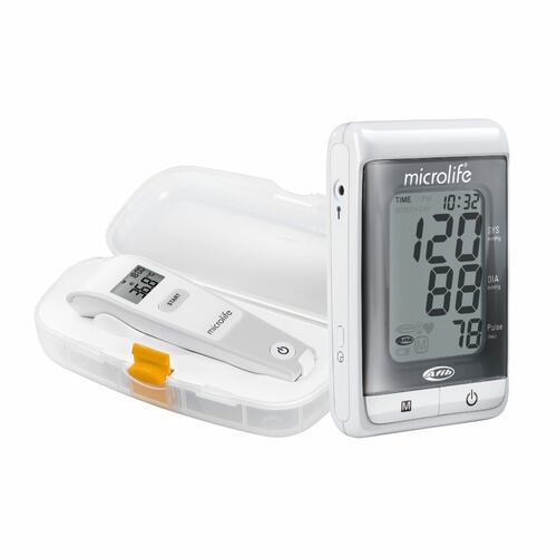 Baumanómetro con Prevención de Derrame Cerebral+Termometro Digital Microlife