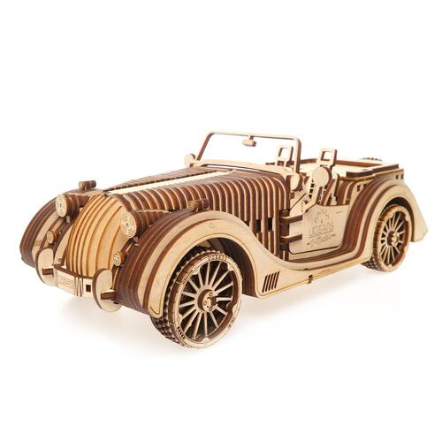 Rompecabezas coche clásico roadster UGEARS