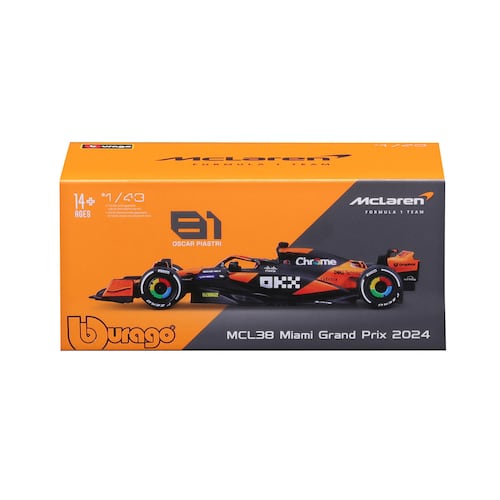 Vehículo a Escala 1:43 McLaren F1 Modelo MCL38 Miami Grand Prix 2024 - Oscar Piastri- BURAGO