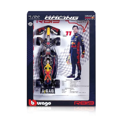 Vehículo a Escala 1:24 Red Bull 2023 Modelo RB19 - Sergio Pérez- BURAGO