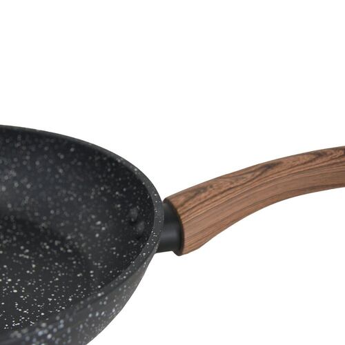 Sartén De Mármol Negro Madera De 24cm