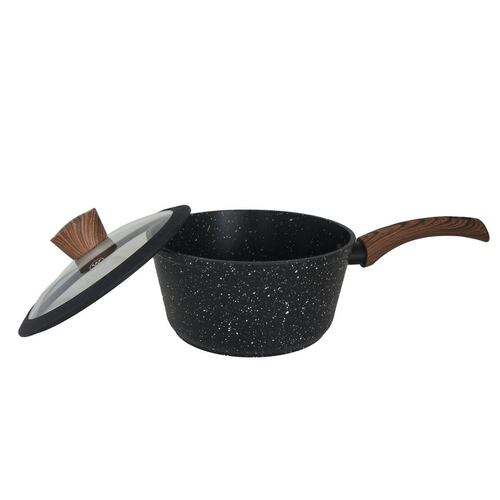 Olla De Mármol Negro Madera De 20cm
