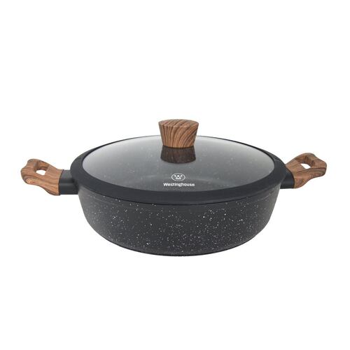 Arrocera De Mármol Negro Madera De 28cm