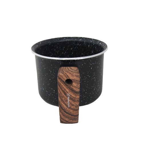 Set De Pocillos De Mármol Negro Madera De 2 Piezas