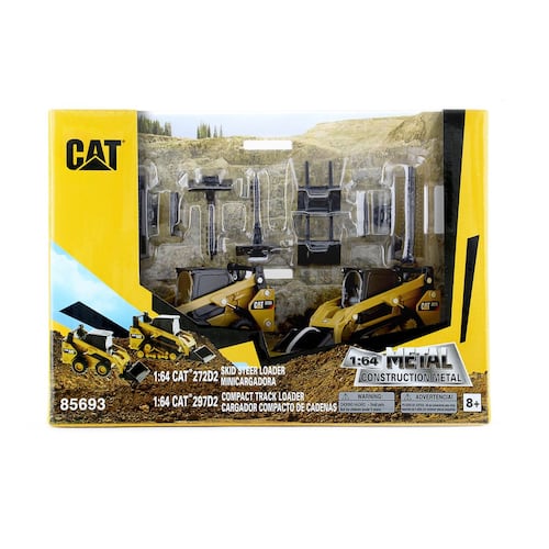 1:64 Cat 272d2 Skid Steer Loader & 1:64 Cat 297d2 Compact Track Loader  Diecast Small