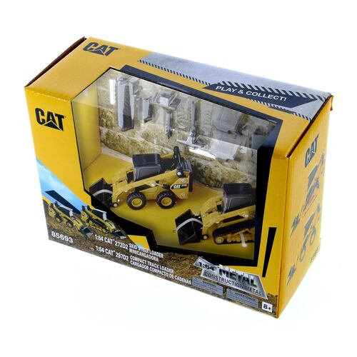 1:64 Cat 272d2 Skid Steer Loader & 1:64 Cat 297d2 Compact Track Loader  Diecast Small