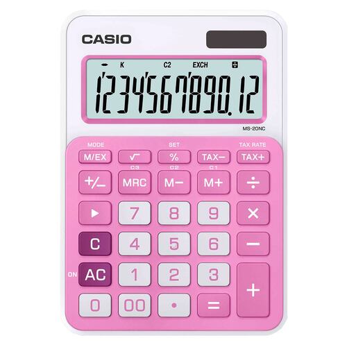 Calculadora Casio Ms-20nc-Pk-Sdc-Rosa