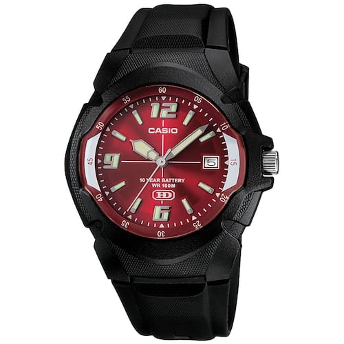 Reloj Casio MW-600F-4AVCF Rojo y Negro Para Caballero