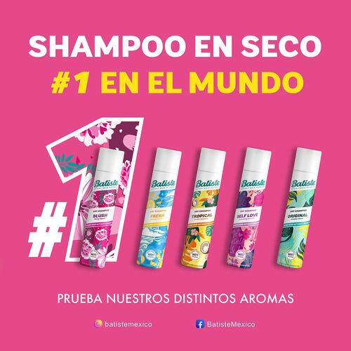 Shampoo en Seco con Fragancia a Fresa, Peonia y Naranja Batiste Blush 200 ml