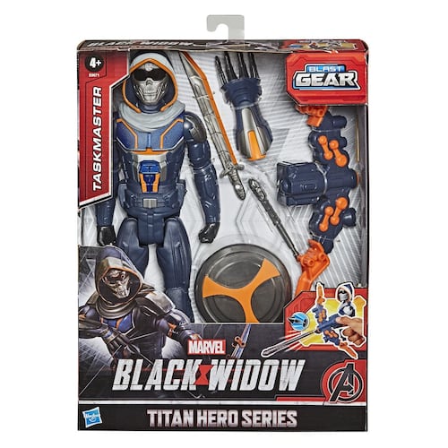 Marvel Black Widow Titan Hero Series Blast Gear Figura del Supervisor de 30 cm Con lanzador y proyectiles Edad: 4+