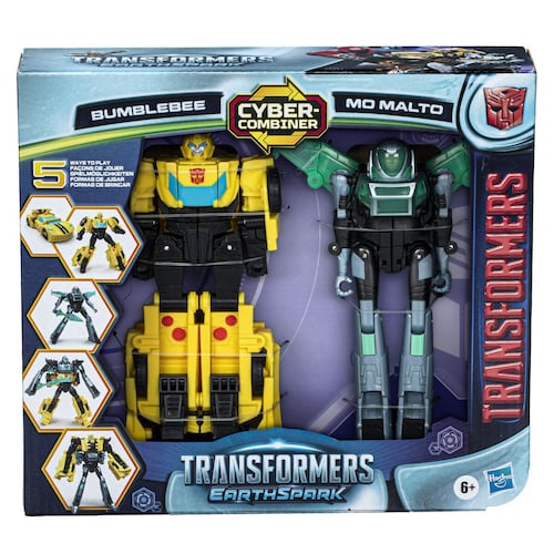 Figuras de Acción Transformers EarthSpark Cyber-Combiner -  Terran Bumblebee y Mo Malto