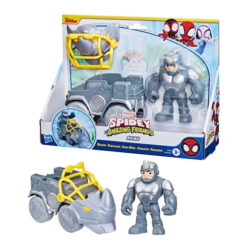 Marvel Spidey y sus Sorprendentes Amigos Vehículo y Figura Rhino