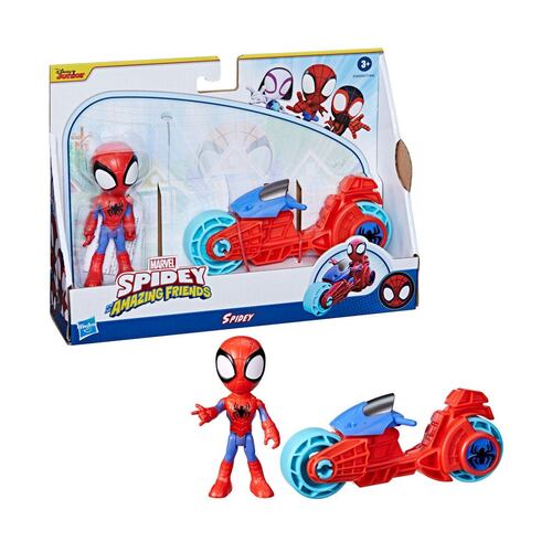 Marvel Spidey y sus Sorprendentes Amigos Figura y Motocicleta