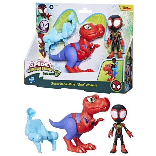 Set de Figuras de Acción Miles “Spin” Morales y Spidey-Rex de Marvel Spidey and His Amazing Friends Hasbro