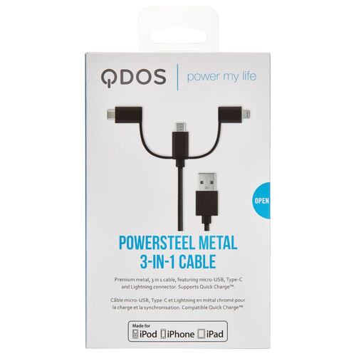 Cable Metálico 3 EN 1 Micro USB