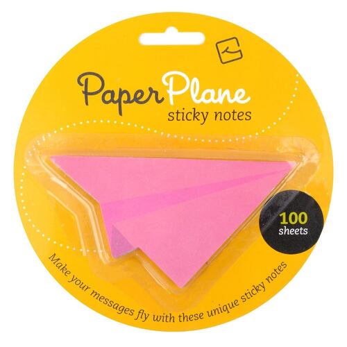 Paper Plane Sticky Note Pink