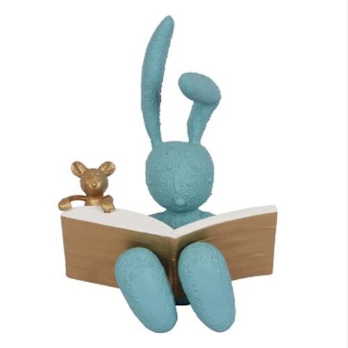 Figura Decorativa Diseño Conejo y Oso Leyendo Jialong