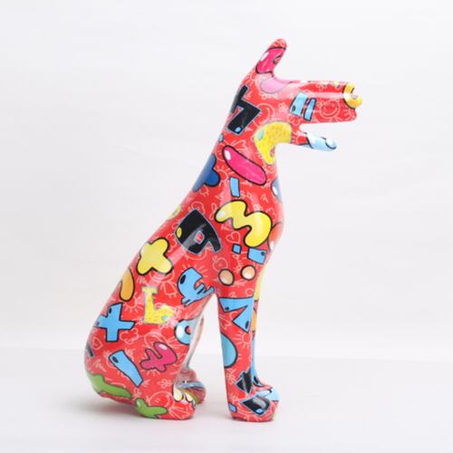 Figura Decorativa Abstracta Diseño Perro Multicolor Jialong