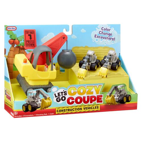 Lets Go Cozy Coupe 3pk Construction Vehicles