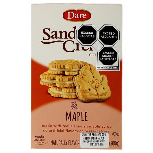 Galleta Sándwich Rellena de Crema de Maple 300 g Dare