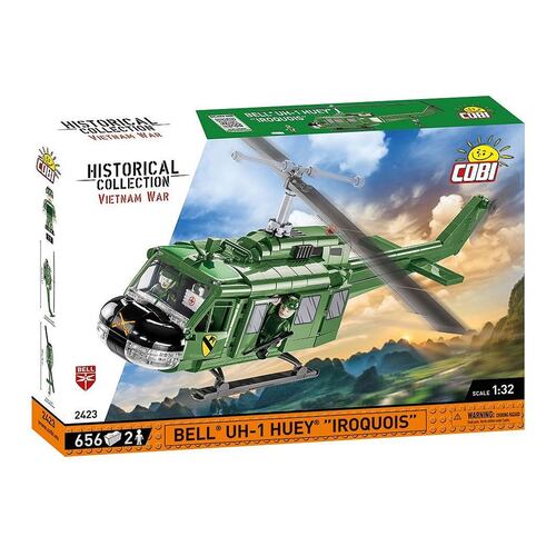 Figura Colecionable COBI de Helicóptero Militar Bell UH-1 Iroquois