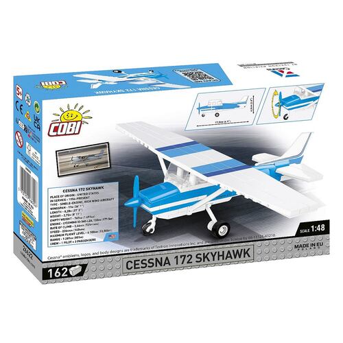 Avión Cessna 172 Skyhawk Blanco Azul 1:47