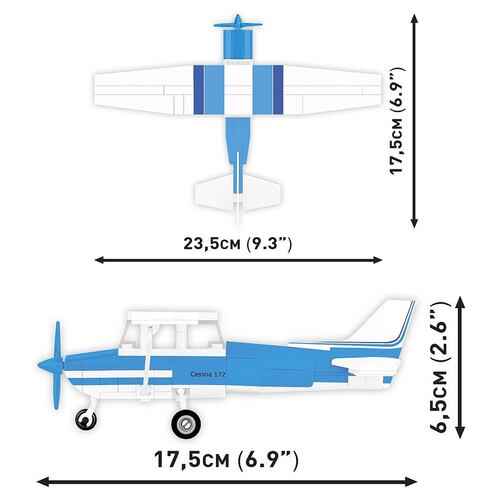 Avión Cessna 172 Skyhawk Blanco Azul 1:47