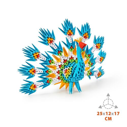 Origami 3D Pavo real
