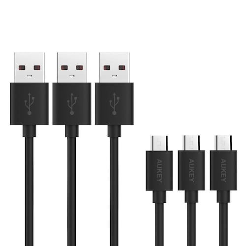 3 Pack Micro USB Cable Negro 1.2M