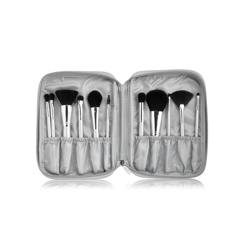Brush kit with silver handles - 11 piece