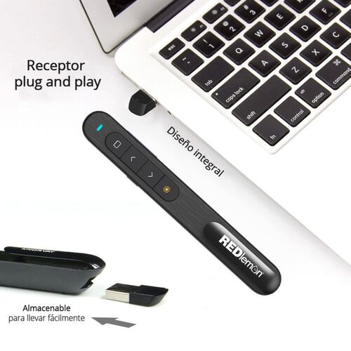 Apuntador Láser Presentador Inalámbrico USB RedLemon Negro