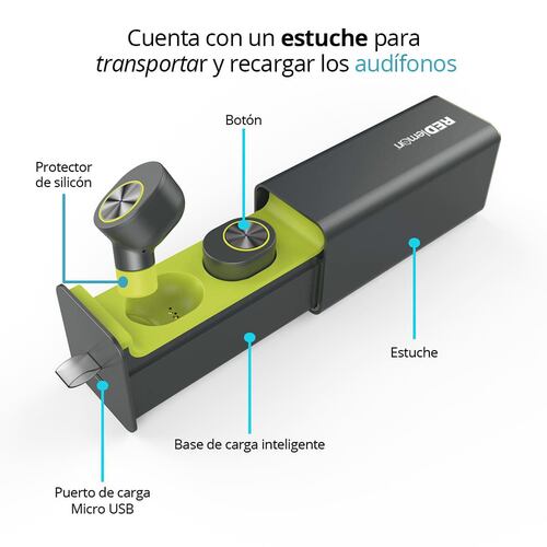 Audífonos Redlemon Bluetooth Tws c/ Base de Carga