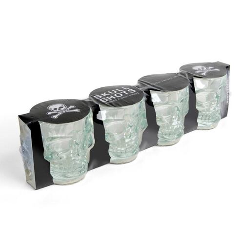 Vasos tequileros calavera 4 piezas