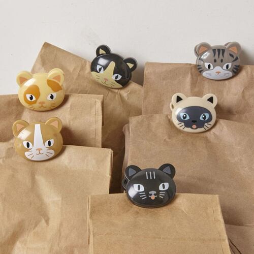Sujetador Para Bolsa Gatos 6 Piezas Kikkerland
