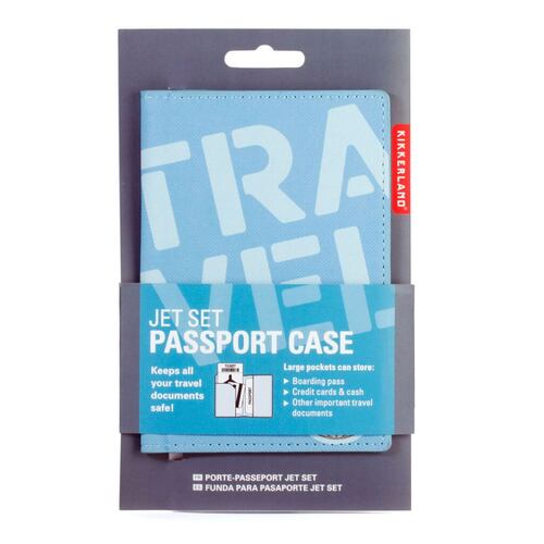 Funda Pasaporte Jet Set Azul Kikkerland