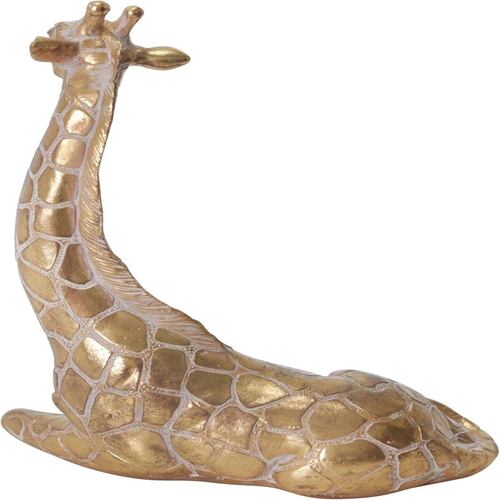Figura Decorativa Diseño Moderno Jirafa Dorada Sentada Sagebrook