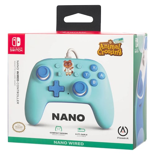 Control Alámbrico Nano de PowerA para NSW Nintendo Switch Animal Crossing