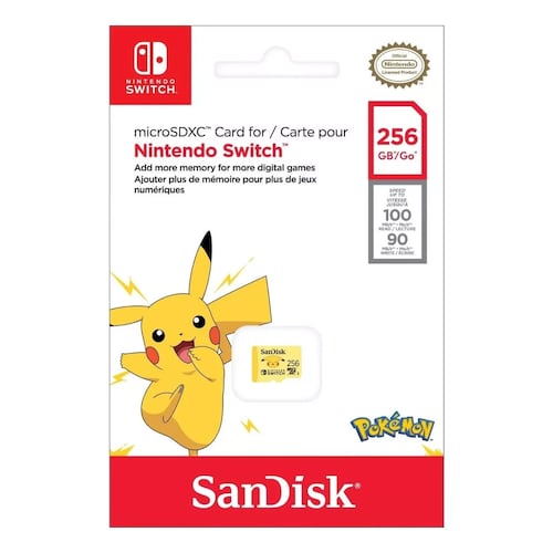 Tarjeta Memoria Micro SDXC Pokemon SANDISK para Nintendo Switch 256 GB